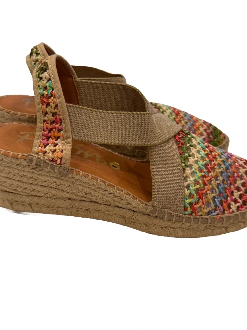 Picon Women’s Multi Color Wedge Espadrilles Handmade Sz 8 NEW